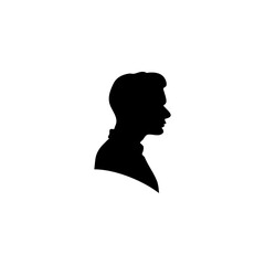 Black silhouette of man head portrait in profile