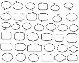Fototapeta premium Collection of Blank Speech Bubbles and Text Boxes Diverse Shapes and Sizes for Design Projects