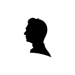Black silhouette of man head portrait in profile