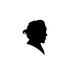 Black silhouette of man head portrait in profile