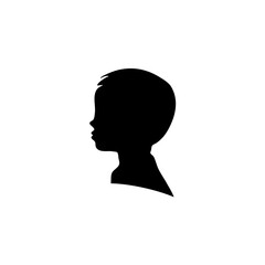 Black silhouette of man head portrait in profile