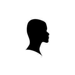 Black silhouette of man head portrait in profile