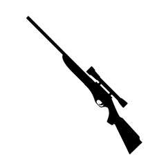 Hunter sniper rifle svg cut file. Isolated vector illustration.