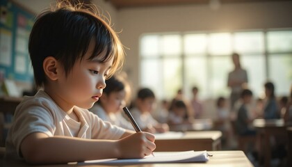 Young Child Learning in Classroom