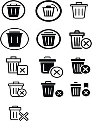  trash icons crafted for dashboard tools, admin panels, or content management systems.