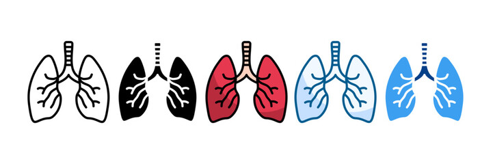 Respiratory Health Icon Set Multiple Style Collection