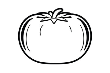 Minimalist Tomato Vector Illustration Single Object Black And White Outline For Food Design Projects And Recipe Illustrations