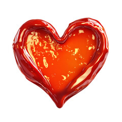 heart shape glossy red ketchup splash png