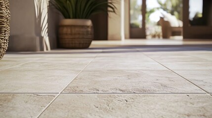 Close-up of limestone flooring in a villa.