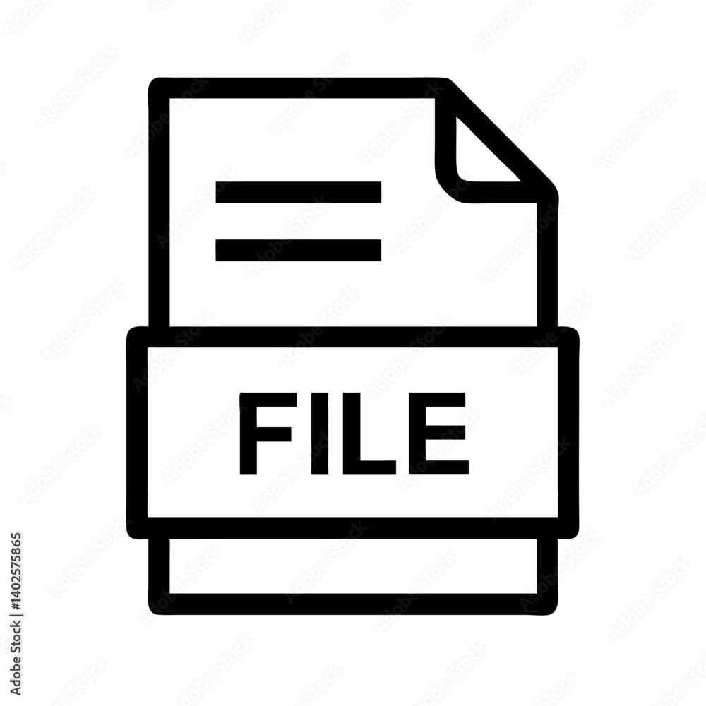Poster modern file icon in flat outline style, featuring no background for flexible use