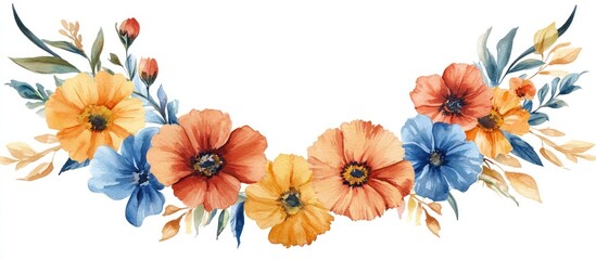 Watercolor Floral Wreath Design