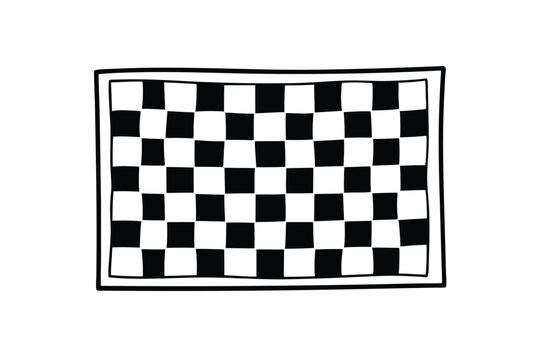 recommend clip art: Hand Drawn Chessboard Illustration With Black And White Squares Graphic Element For Creative Projects And Game Themed Designs