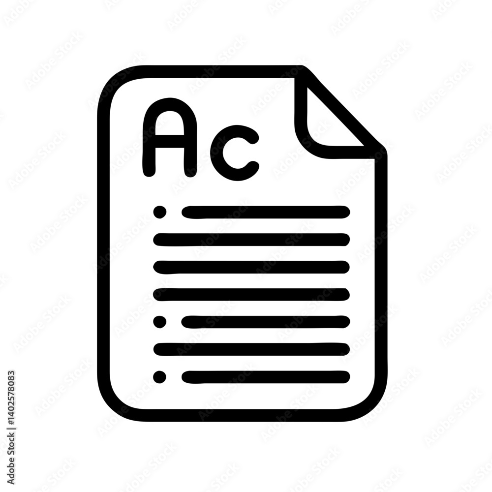 Poster simple outline of a document, transparent png format for versatile design compatibility.