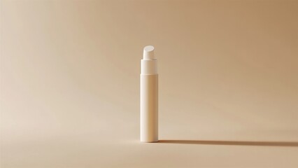 Minimalist Skincare Bottle on Neutral Background Display
