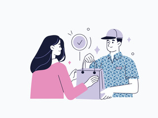 man and woman with a gift