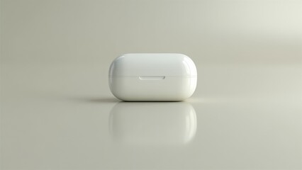 Wireless Earbuds Charging Case on Minimalist Background
