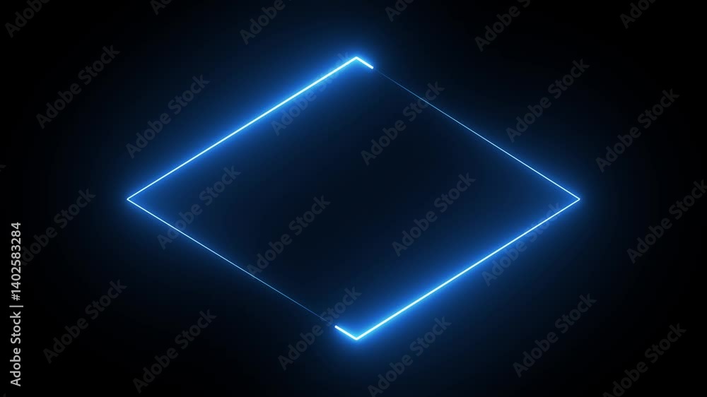 Canvas Prints abstract bright neon rectangle border frame motion sign. neon frame for your design. neon frame lase