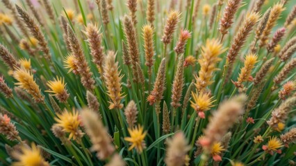 wheat field in summer flowers