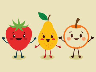 funny fruits cartoon