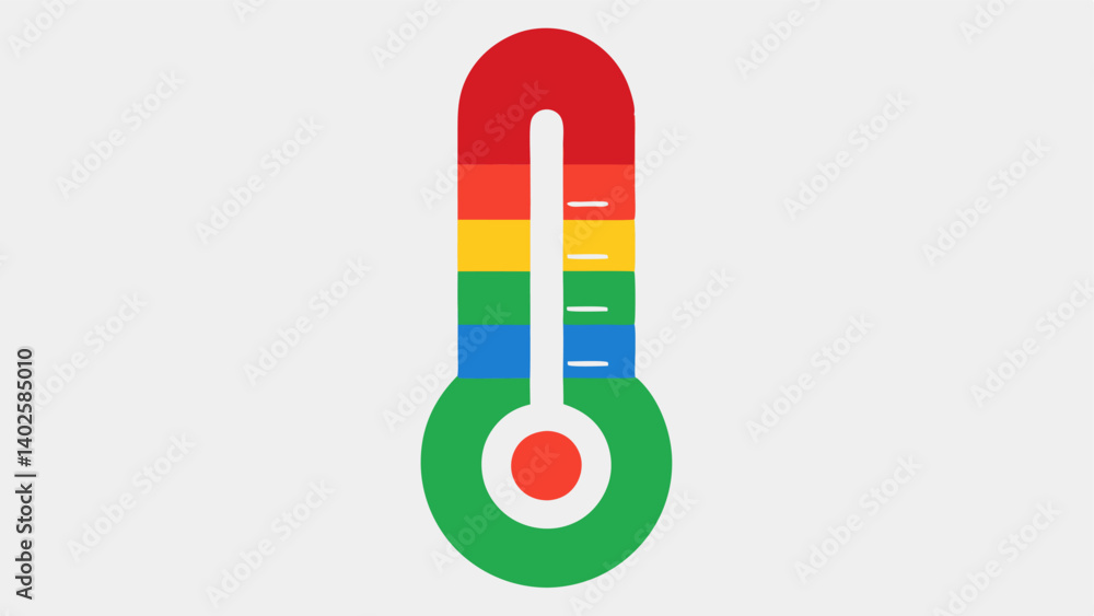 Poster stress level indicator a colorcoded thermometer displaying current stress levels ranging from calm g