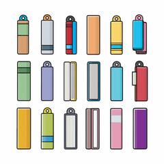 Colorful bookmarks decorate white background display details