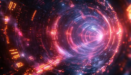 Fototapeta premium Learning Machine Concepts Blockchain Technology Geometric Patterns Neon Cyberpunk Digital Art