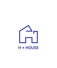 h letter house logo, h letter roof logo, roof logo design