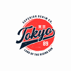 tokyo  graphic for t-shirt design.