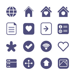 Collection of Purple Web and App UI Icons