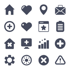 Collection of essential user interface and web icons