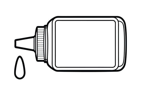 black and white glue bottle with drop clip art preview