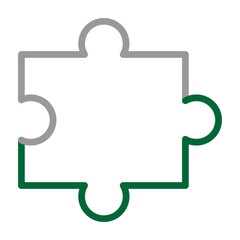 Obraz premium Puzzle Piece Vector Line Dark Green Grey Icon Design
