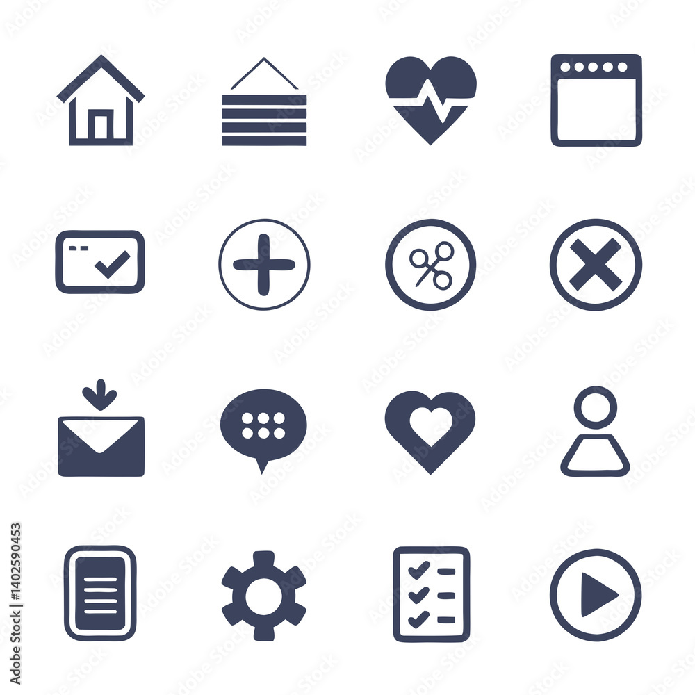 Poster assorted icons for website and app design projects
