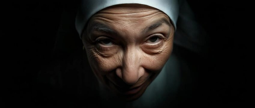 An illustration of a horor nun