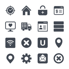 Vector Icon Set: Website and Mobile App Interface Elements