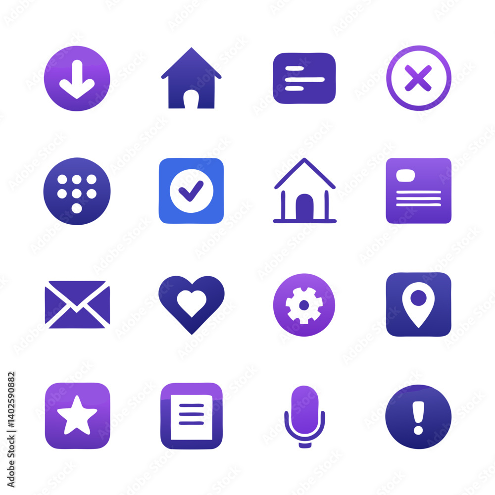 Poster set of modern ui/ux design icons elements