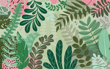 Spring background with beautiful. Hand drawn colourful art background design.