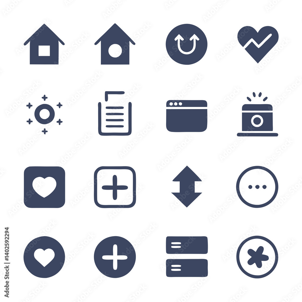Poster modern icon set for app and web design