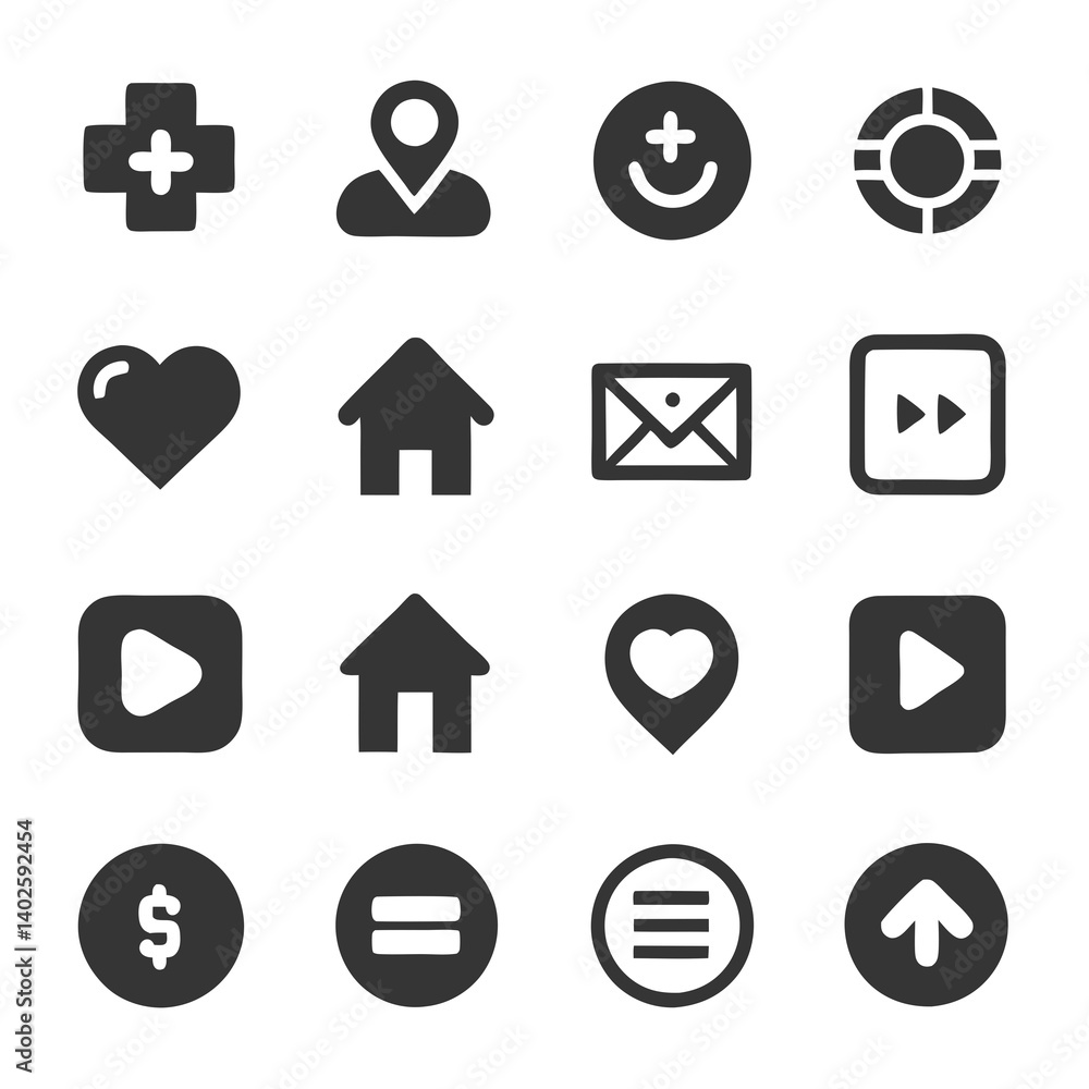 Aufkleber collection of vector icons for web and mobile design
