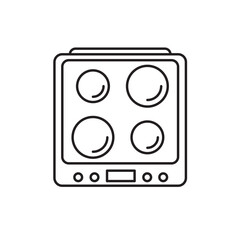 Induction Stove Icon in Black and White