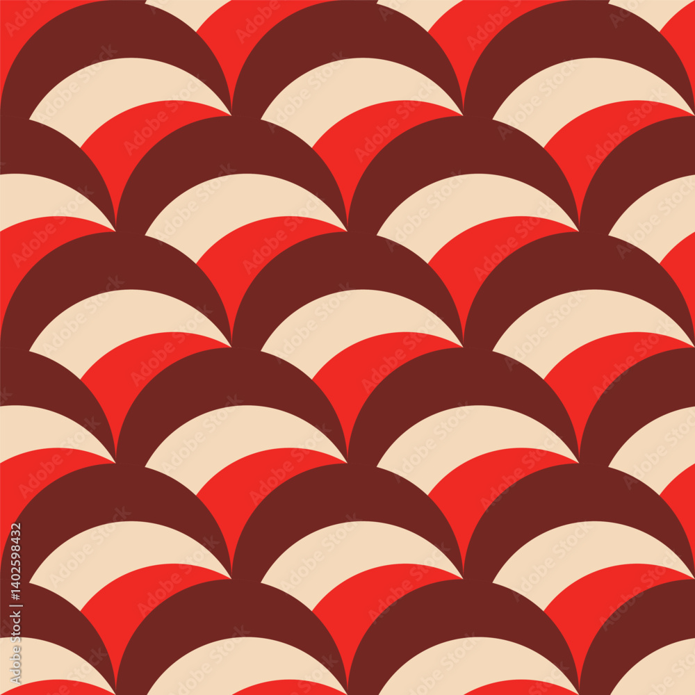 Poster abstract geometric pattern, seamless abstract circle pattern background with retro colors