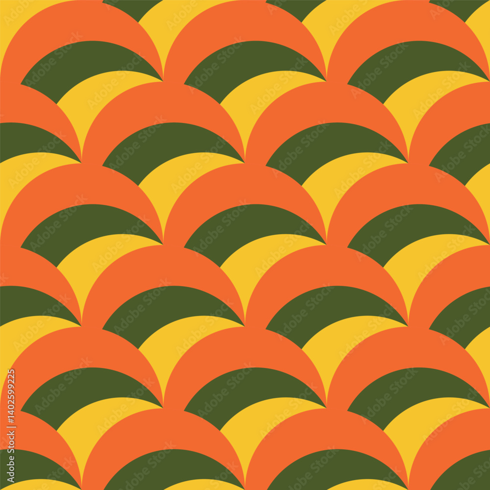 Poster abstract geometric pattern, seamless abstract circle pattern background with retro colors