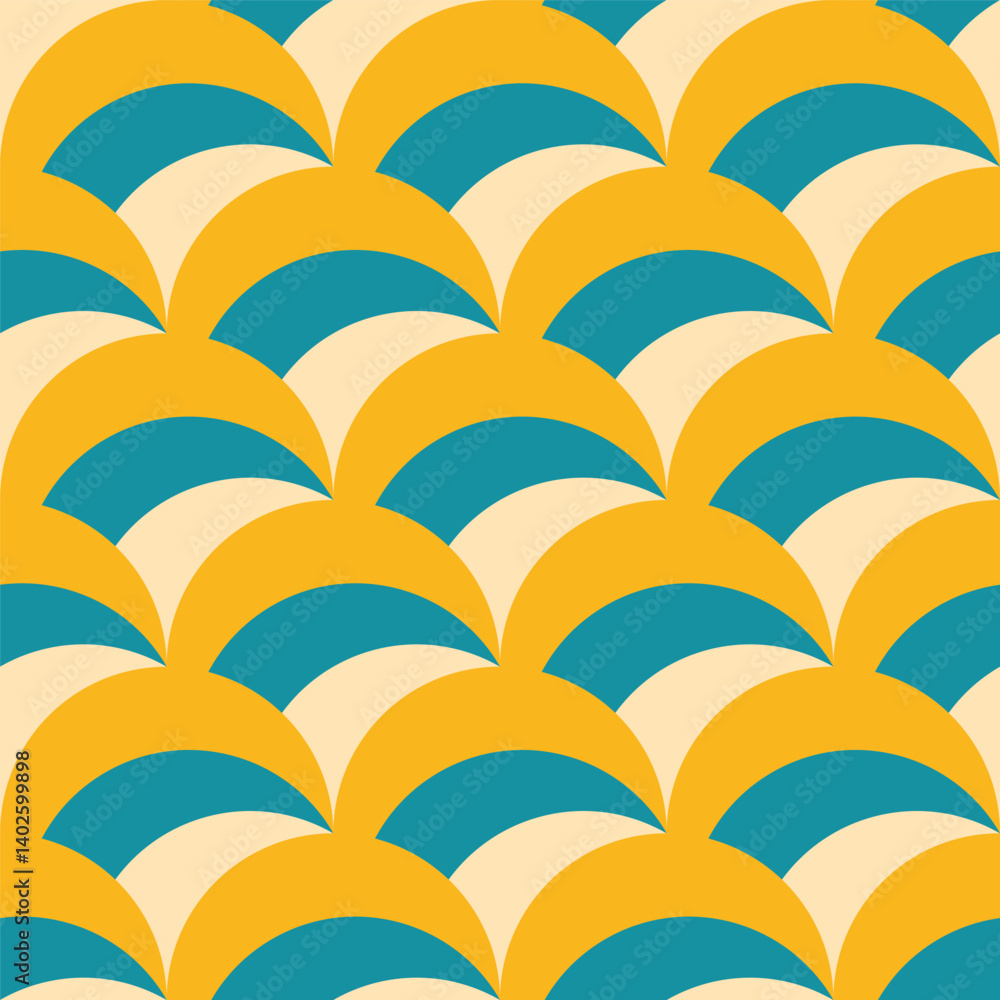 Poster abstract geometric pattern, seamless abstract circle pattern background with retro colors