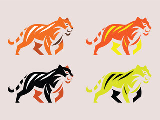 set of tiger icons 