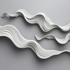 Fototapeta premium Abstract White Waves on Gray Background