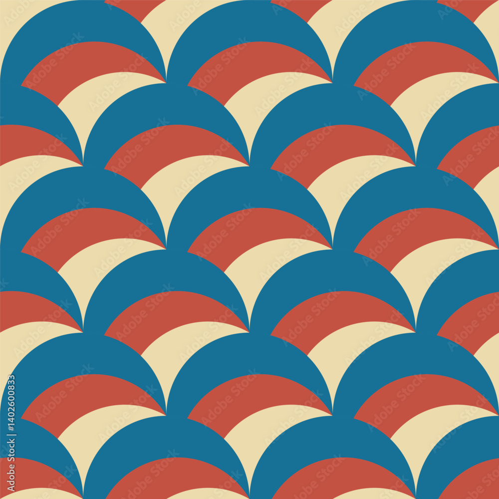 Poster abstract geometric pattern, seamless abstract circle pattern background with retro colors