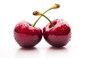 Cherry, on a white background, clipart