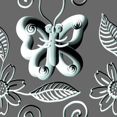 black and white butterfly