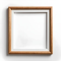 Obraz premium Empty Wooden Frame on White Background