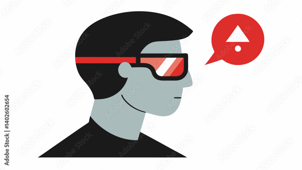 Poster posture check a side view of a person wearing smart glasses with a subtle overlay indicating a slouc